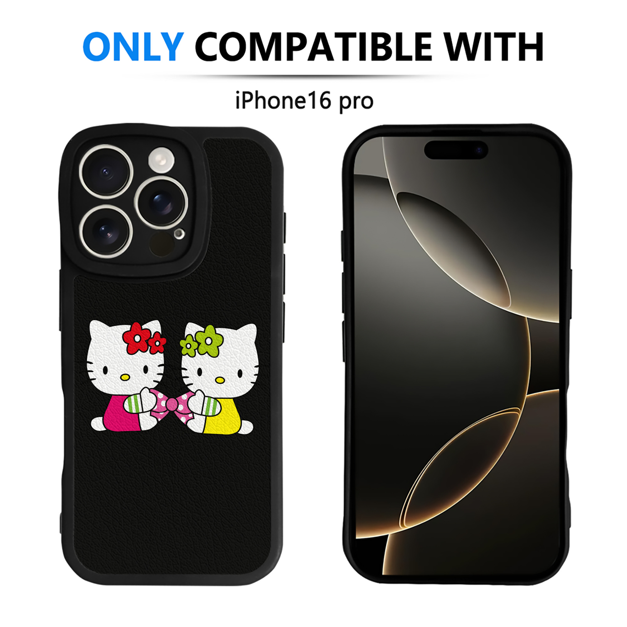 （画像用） Hello Kitty ハローキティ 【iPhone 16シリーズ対応】シリコンスマホケース（レザー調） 材質：シリコン
